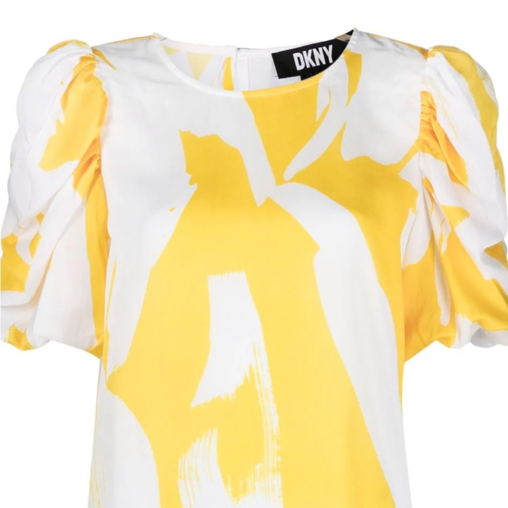 DKNY Brand new with tags  short sleeve satin blouse.